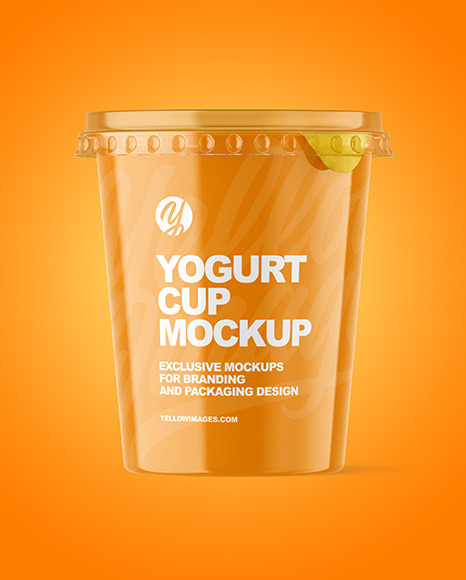 Glossy Yogurt Cup Mockup