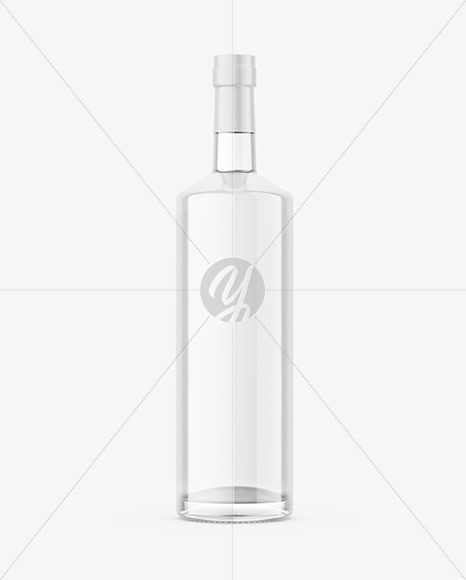 Clear Glass Vodka Bottle Mockup