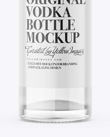 Clear Glass Vodka Bottle Mockup