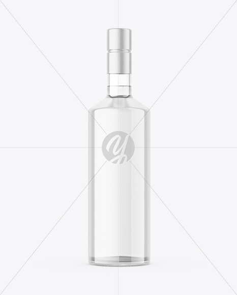 Clear Glass Vodka Bottle Mockup