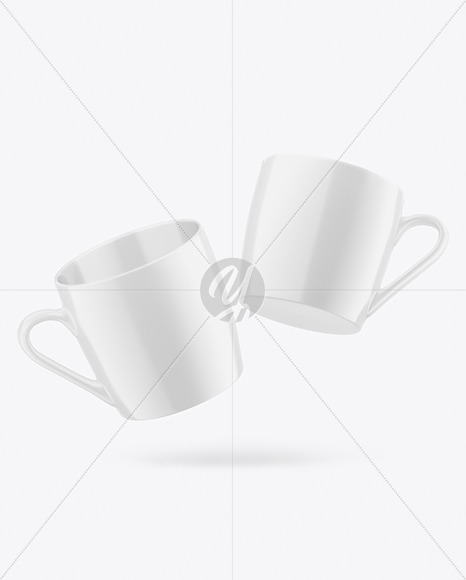 Two Glossy Mugs Mockup