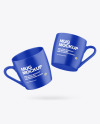 Two Matte Mugs Mockup