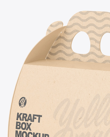 Kraft Curved Box w/ Handle Mockup