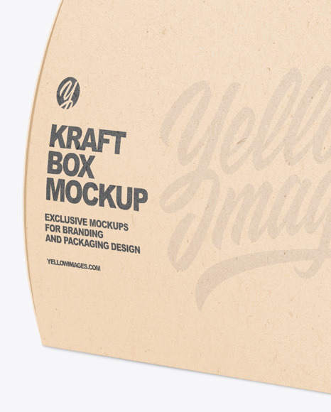 Kraft Curved Box w/ Handle Mockup