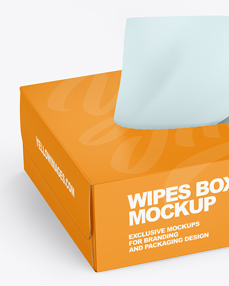 Paper Box w/ Wipes Mockup