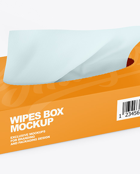 Paper Box w/ Wipes Mockup