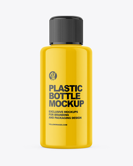 Glossy Plastic Bottle Mockup