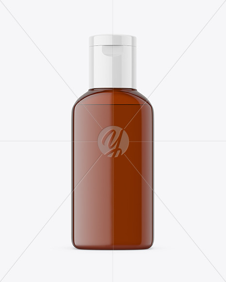 Amber Plastic Bottle Mockup