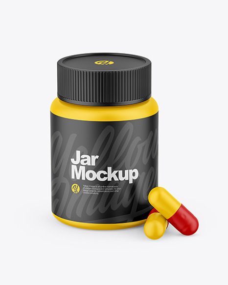 Matte Pills Jar Mockup - Standard glass jar mockups