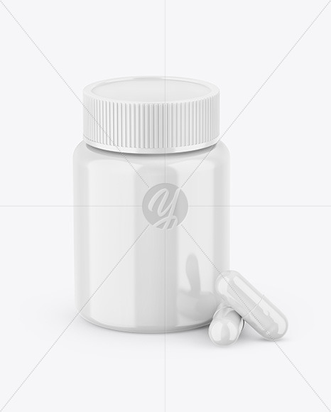 Glossy Pills Jar Mockup