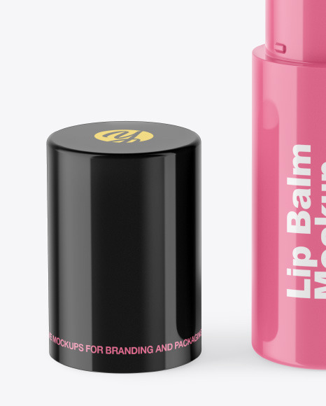 Opened Glossy Lip Balm Mockup