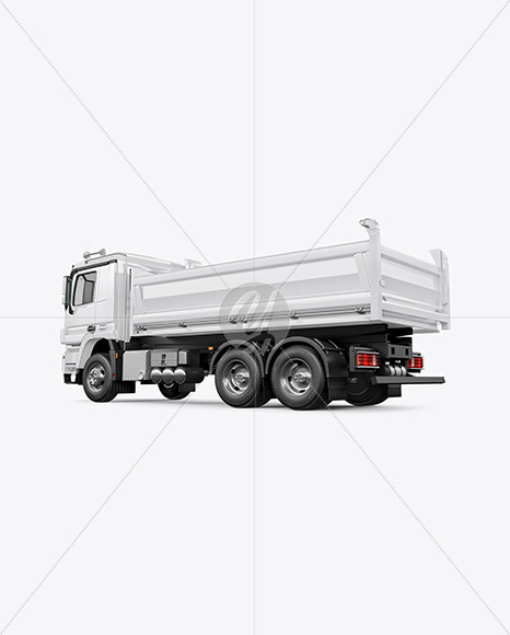 Tipper Truck Mockup - Back Half Side View