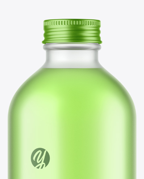 Frosted Glass Bottle w/ Color Liquid Mockup