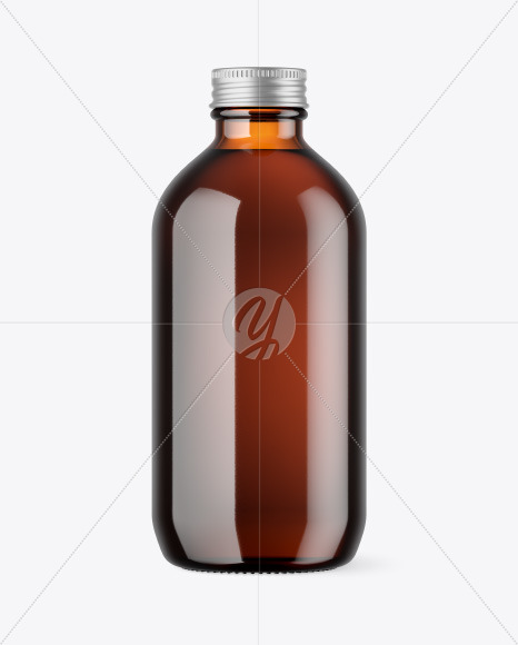 Amber Glass Bottle Mockup