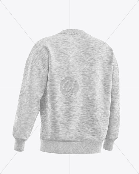 Melange Sweatshirt Mockup - Back Half Side View