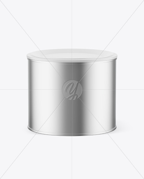 Metallic Tin Can with Plastic Cap Mockup