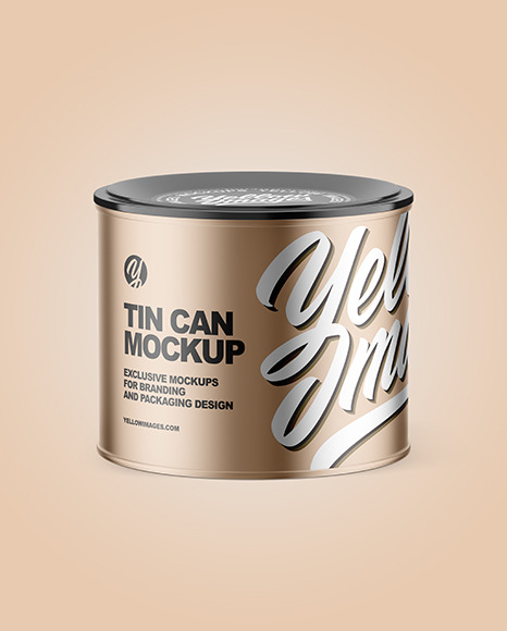 Metallic Tin Can with Plastic Cap Mockup