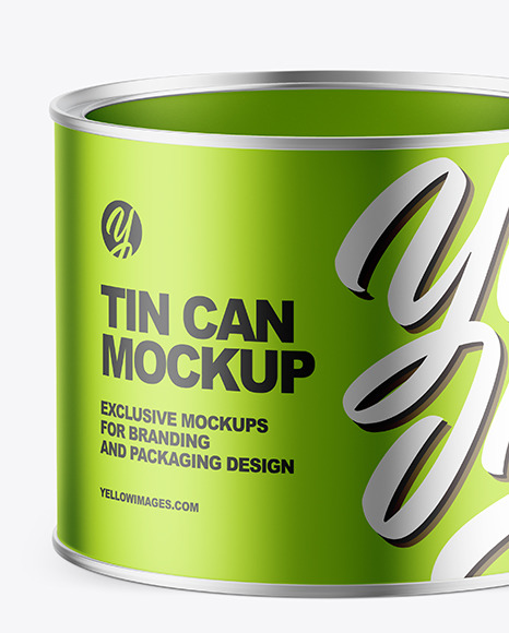Metallic Tin Can with Plastic Cap Mockup