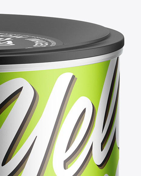 Metallic Tin Can with Plastic Cap Mockup
