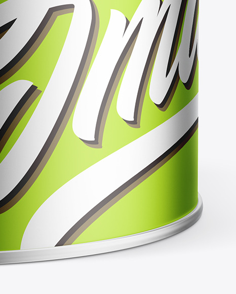 Metallic Tin Can with Plastic Cap Mockup