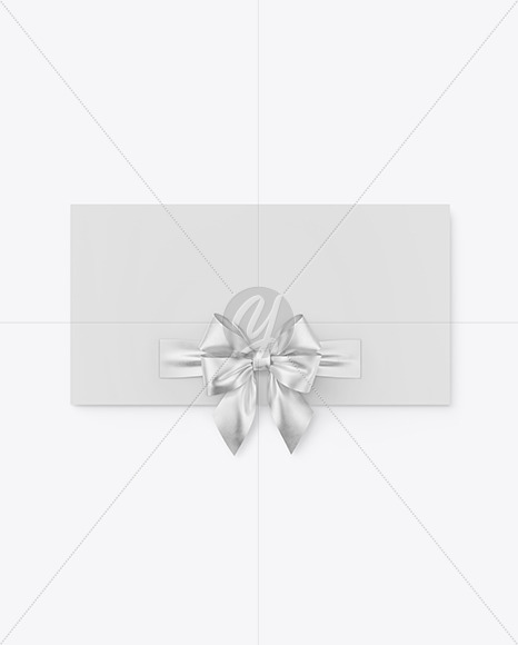 Greeting Card with Metallic Bow Mockup