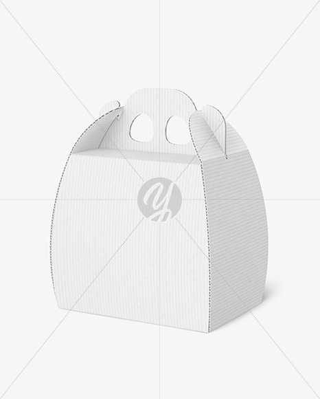 Corrugated Curved Box w/ Handle Mockup