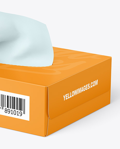 Paper Box w/ Wipes Mockup