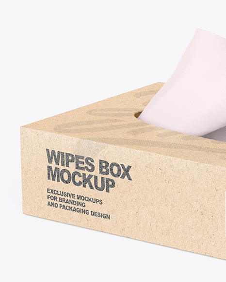 Kraft Paper Box w/ Wipes Mockup