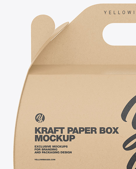 Kraft Paper Box w/ Handle Mockup