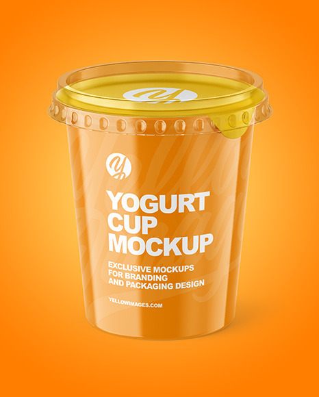 Glossy Yogurt Cup Mockup