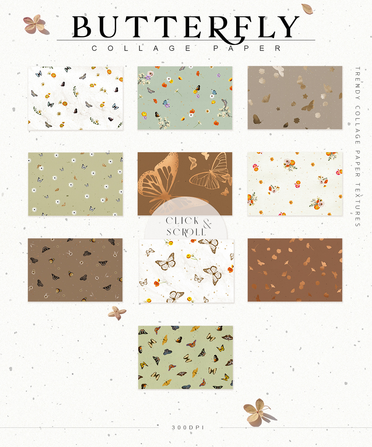 Butterfly Collage Paper Textures Butterfly Collage Paper Textures