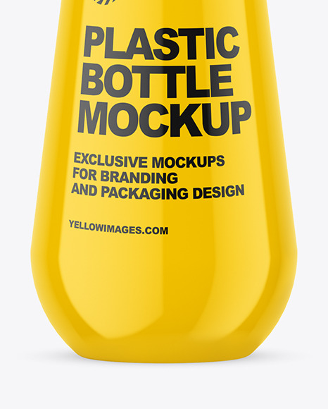 Glossy Plastic Bottle with Pump Mockup