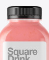 Square Strawberry Smoothie Bottle Mockup