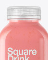 Square Strawberry Smoothie Bottle Mockup