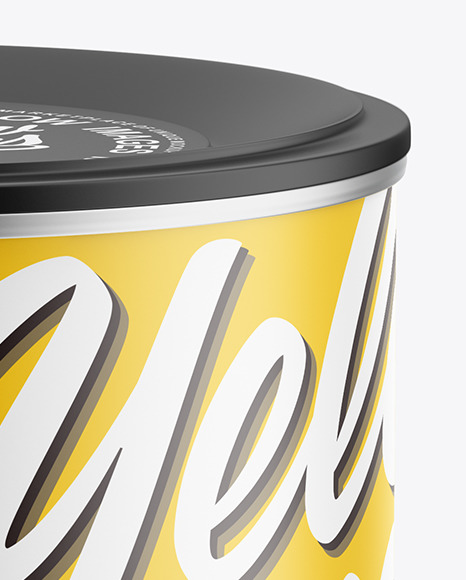 Matte Tin Can with Plastic Cap Mockup