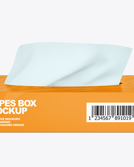 Paper Box w/ Wipes Mockup