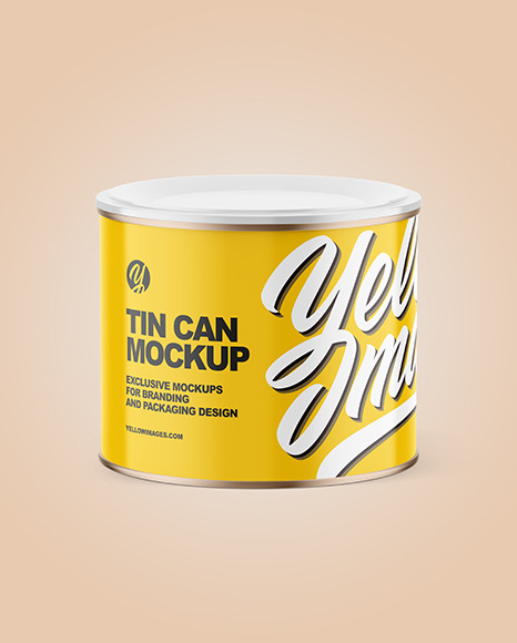 Glossy Tin Can with Plastic Cap Mockup