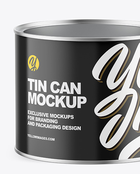 Glossy Tin Can with Plastic Cap Mockup