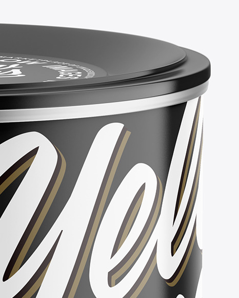 Glossy Tin Can with Plastic Cap Mockup