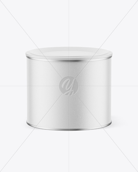 Tin Can with Textured Label and Plastic Cap Mockup