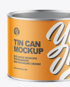 Tin Can with Textured Label and Plastic Cap Mockup