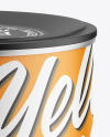 Tin Can with Textured Label and Plastic Cap Mockup