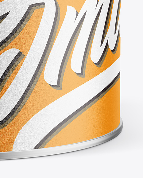 Tin Can with Textured Label and Plastic Cap Mockup