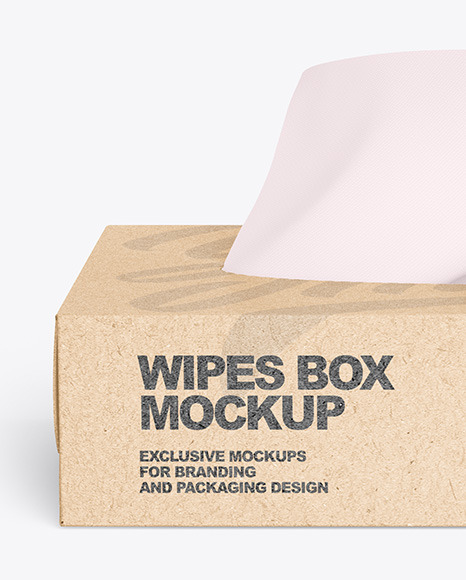 Kraft Paper Box w/ Wipes Mockup