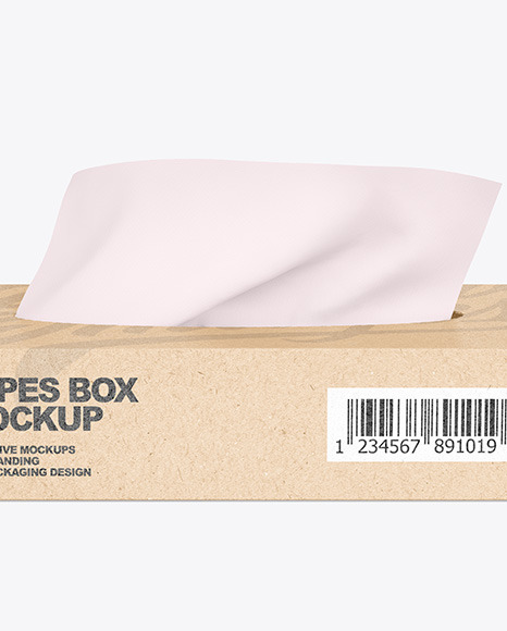 Kraft Paper Box w/ Wipes Mockup