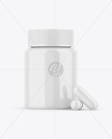 Glossy Pills Jar Mockup