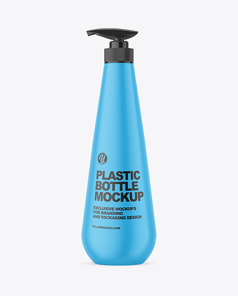 Matte Plastic Bottle with Pump Mockup