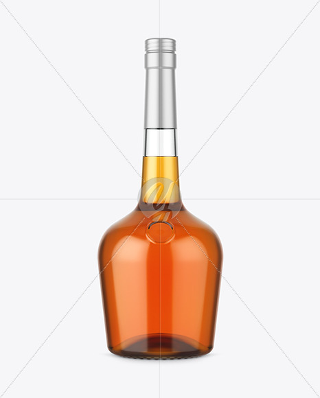 Clear Glass Cognac Bottle Mockup Clear Glass Cognac Bottle Mockup