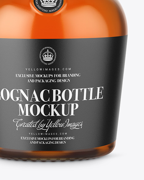 Clear Glass Cognac Bottle Mockup Clear Glass Cognac Bottle Mockup