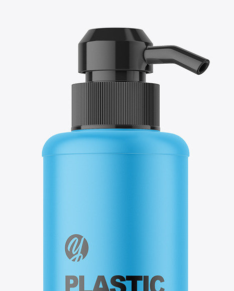 Matte Plastic Bottle with Pump Mockup Matte Plastic Bottle with Pump Mockup
